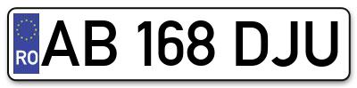 Placuta inmatriculare numar auto  AB-168-DJU, AB 168 DJU, AB168DJU