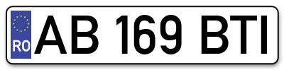 Placuta inmatriculare numar auto  AB-169-BTI, AB 169 BTI, AB169BTI