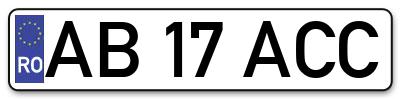 Placuta inmatriculare numar auto  AB-17-ACC, AB 17 ACC, AB17ACC