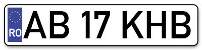 Placuta inmatriculare numar auto  AB-17-KHB, AB 17 KHB, AB17KHB