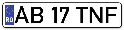 Placuta inmatriculare numar auto  AB-17-TNF, AB 17 TNF, AB17TNF