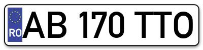 Placuta inmatriculare numar auto  AB-170-TTO, AB 170 TTO, AB170TTO