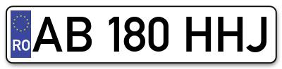 Placuta inmatriculare numar auto  AB-180-HHJ, AB 180 HHJ, AB180HHJ