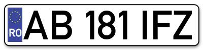 Placuta inmatriculare numar auto  AB-181-IFZ, AB 181 IFZ, AB181IFZ