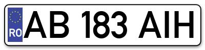 Placuta inmatriculare numar auto  AB-183-AIH, AB 183 AIH, AB183AIH
