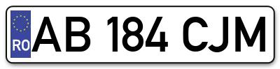 Placuta inmatriculare numar auto  AB-184-CJM, AB 184 CJM, AB184CJM