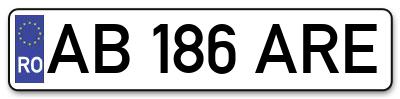 Placuta inmatriculare numar auto  AB-186-ARE, AB 186 ARE, AB186ARE
