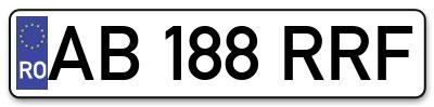 Placuta inmatriculare numar auto  AB-188-RRF, AB 188 RRF, AB188RRF