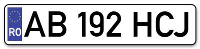 Placuta inmatriculare numar auto  AB-192-HCJ, AB 192 HCJ, AB192HCJ