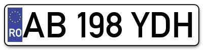 Placuta inmatriculare numar auto  AB-198-YDH, AB 198 YDH, AB198YDH
