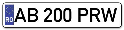 Placuta inmatriculare numar auto  AB-200-PRW, AB 200 PRW, AB200PRW