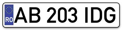 Placuta inmatriculare numar auto  AB-203-IDG, AB 203 IDG, AB203IDG