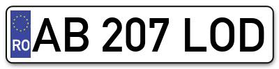 Placuta inmatriculare numar auto  AB-207-LOD, AB 207 LOD, AB207LOD
