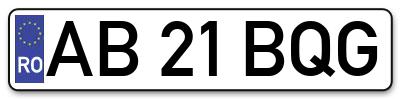 Placuta inmatriculare numar auto  AB-21-BQG, AB 21 BQG, AB21BQG