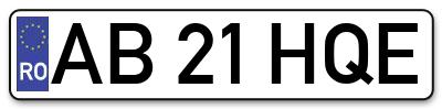 Placuta inmatriculare numar auto  AB-21-HQE, AB 21 HQE, AB21HQE