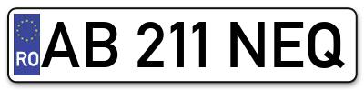 Placuta inmatriculare numar auto  AB-211-NEQ, AB 211 NEQ, AB211NEQ