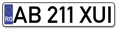 Placuta inmatriculare numar auto  AB-211-XUI, AB 211 XUI, AB211XUI