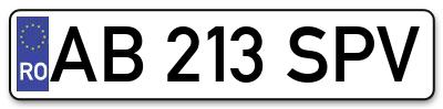 Placuta inmatriculare numar auto  AB-213-SPV, AB 213 SPV, AB213SPV