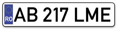 Placuta inmatriculare numar auto  AB-217-LME, AB 217 LME, AB217LME