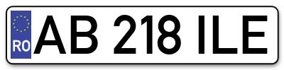 Placuta inmatriculare numar auto  AB-218-ILE, AB 218 ILE, AB218ILE