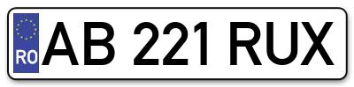 Placuta inmatriculare numar auto  AB-221-RUX, AB 221 RUX, AB221RUX