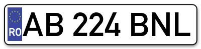 Placuta inmatriculare numar auto  AB-224-BNL, AB 224 BNL, AB224BNL