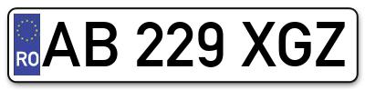 Placuta inmatriculare numar auto  AB-229-XGZ, AB 229 XGZ, AB229XGZ