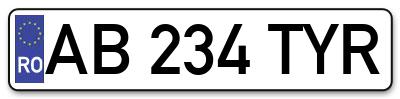 Placuta inmatriculare numar auto  AB-234-TYR, AB 234 TYR, AB234TYR
