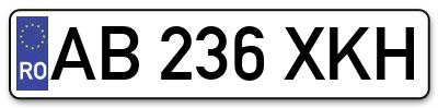 Placuta inmatriculare numar auto  AB-236-XKH, AB 236 XKH, AB236XKH