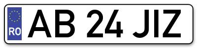 Placuta inmatriculare numar auto  AB-24-JIZ, AB 24 JIZ, AB24JIZ
