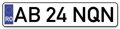 Placuta inmatriculare numar auto  AB-24-NQN, AB 24 NQN, AB24NQN