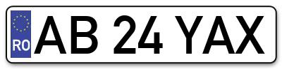 Placuta inmatriculare numar auto  AB-24-YAX, AB 24 YAX, AB24YAX