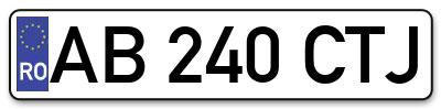 Placuta inmatriculare numar auto  AB-240-CTJ, AB 240 CTJ, AB240CTJ