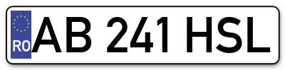 Placuta inmatriculare numar auto  AB-241-HSL, AB 241 HSL, AB241HSL