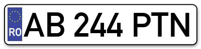 Placuta inmatriculare numar auto  AB-244-PTN, AB 244 PTN, AB244PTN