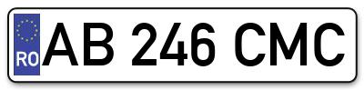 Placuta inmatriculare numar auto  AB-246-CMC, AB 246 CMC, AB246CMC