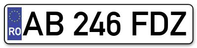 Placuta inmatriculare numar auto  AB-246-FDZ, AB 246 FDZ, AB246FDZ