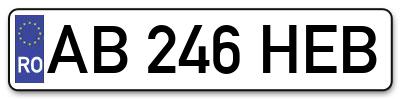 Placuta inmatriculare numar auto  AB-246-HEB, AB 246 HEB, AB246HEB