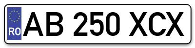 Placuta inmatriculare numar auto  AB-250-XCX, AB 250 XCX, AB250XCX
