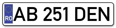 Placuta inmatriculare numar auto  AB-251-DEN, AB 251 DEN, AB251DEN