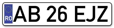Placuta inmatriculare numar auto  AB-26-EJZ, AB 26 EJZ, AB26EJZ