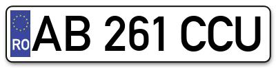 Placuta inmatriculare numar auto  AB-261-CCU, AB 261 CCU, AB261CCU