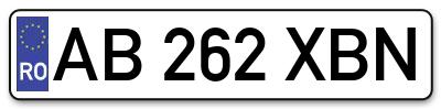 Placuta inmatriculare numar auto  AB-262-XBN, AB 262 XBN, AB262XBN