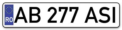 Placuta inmatriculare numar auto  AB-277-ASI, AB 277 ASI, AB277ASI
