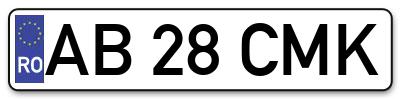 Placuta inmatriculare numar auto  AB-28-CMK, AB 28 CMK, AB28CMK