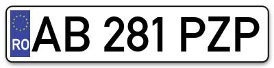 Placuta inmatriculare numar auto  AB-281-PZP, AB 281 PZP, AB281PZP