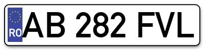 Placuta inmatriculare numar auto  AB-282-FVL, AB 282 FVL, AB282FVL