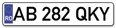 Placuta inmatriculare numar auto  AB-282-QKY, AB 282 QKY, AB282QKY