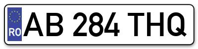 Placuta inmatriculare numar auto  AB-284-THQ, AB 284 THQ, AB284THQ