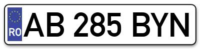 Placuta inmatriculare numar auto  AB-285-BYN, AB 285 BYN, AB285BYN